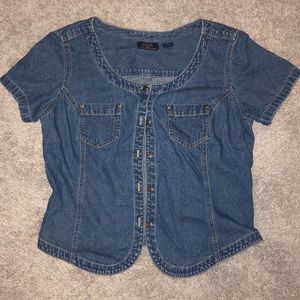 Blue Jean, Button Down, Short Sleeve Shirt
